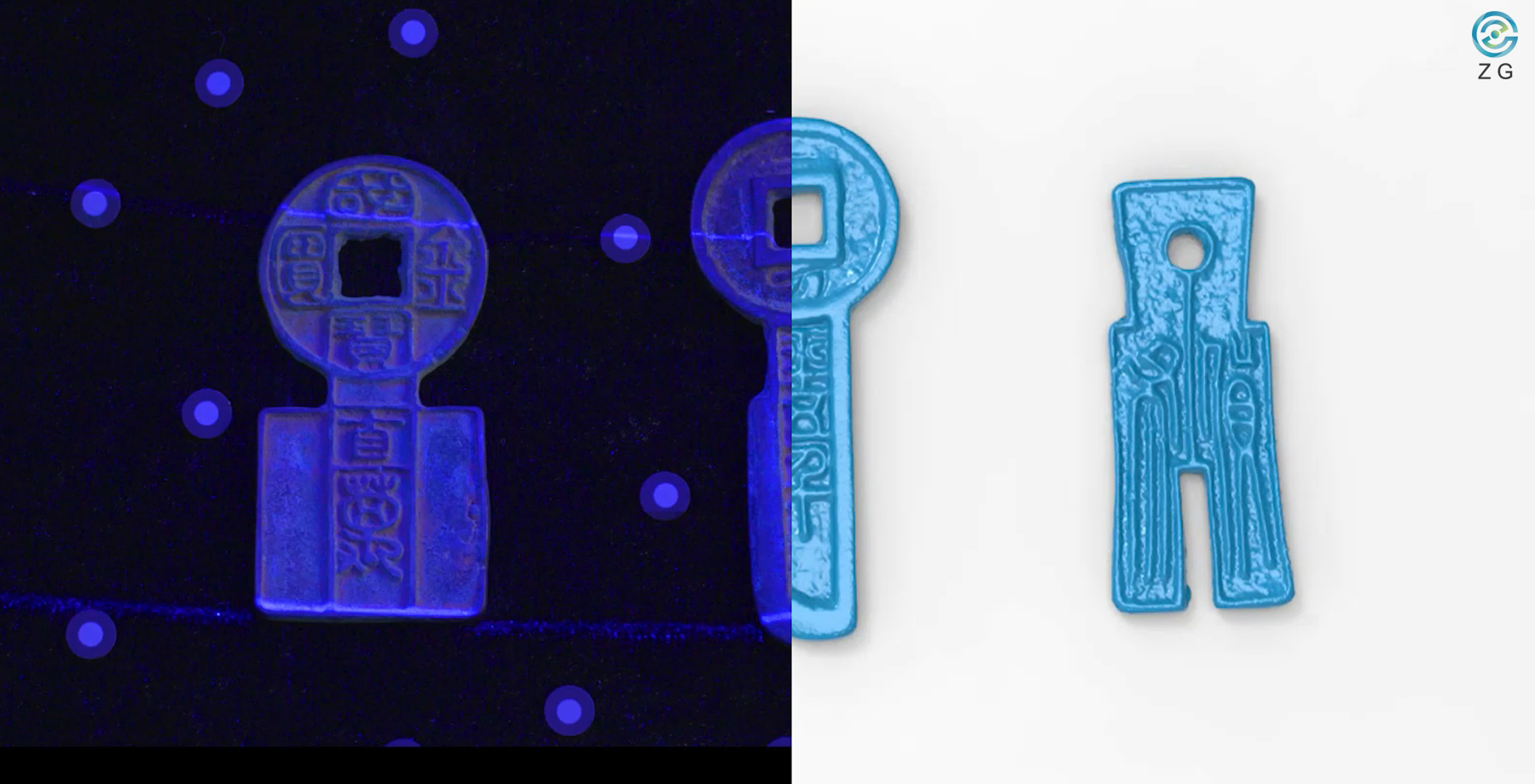 نموذج ثلاثي الأبعاد مفصل للعملات المعدنية القديمة